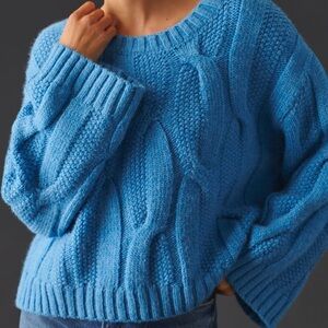 Anthropologie Maeve oversized cable knit sweater